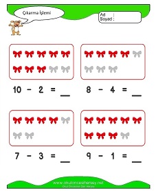 Çıkarma İşlemi Çalışma Sayfaları